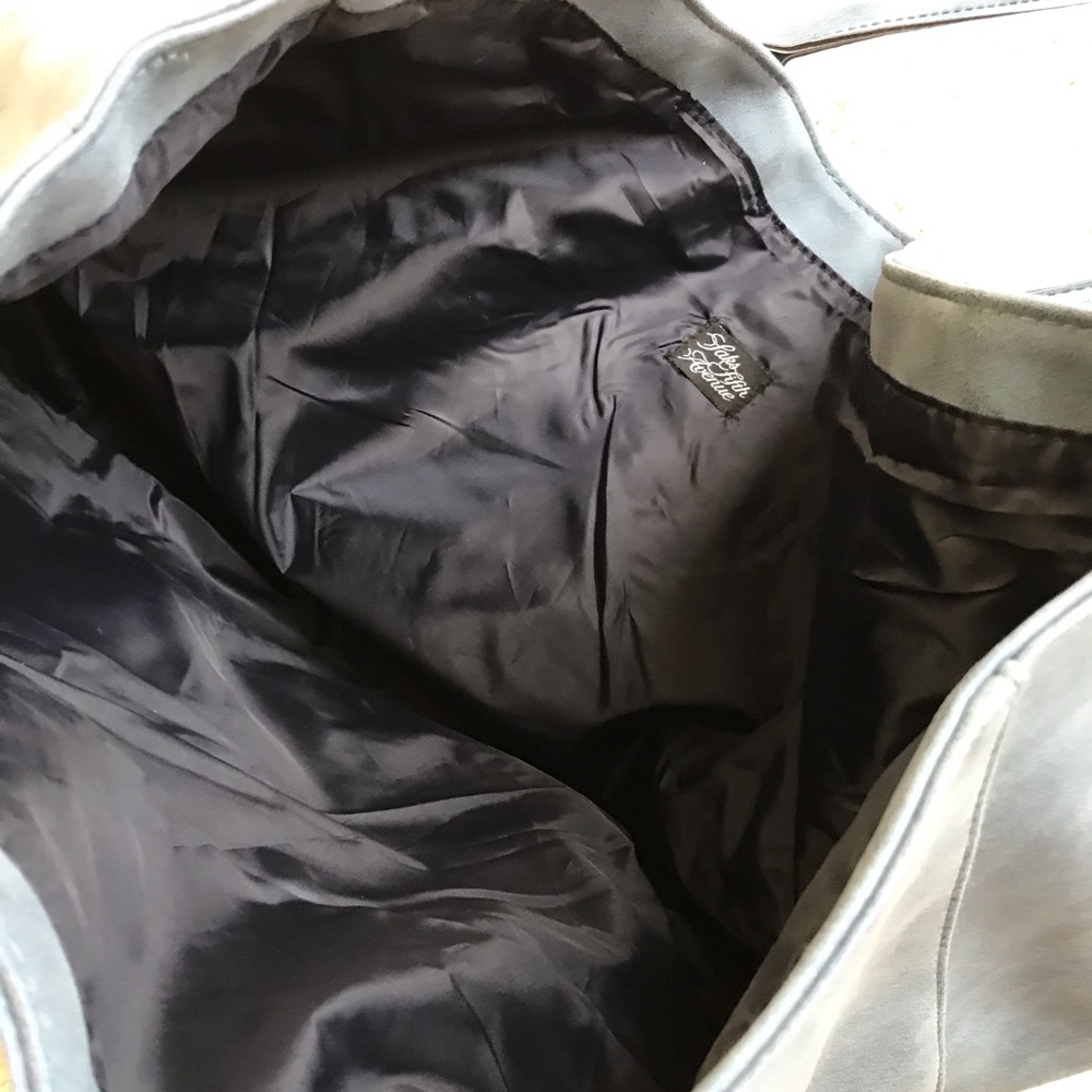 Saks Fifth Avenue Blue Faux Suede Tote - Picture 2 of 3